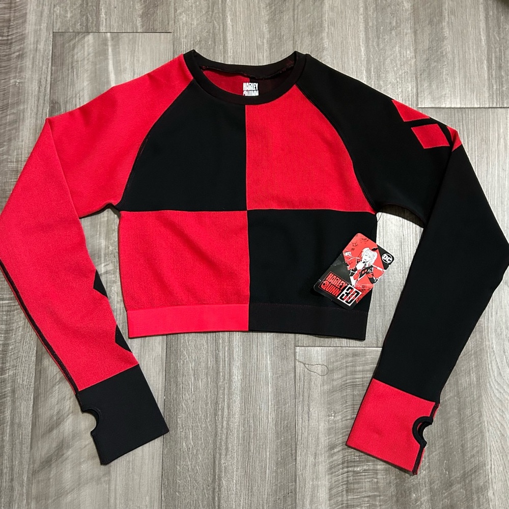 Harley Quinn Red and Black Top - Picture 2 of 10